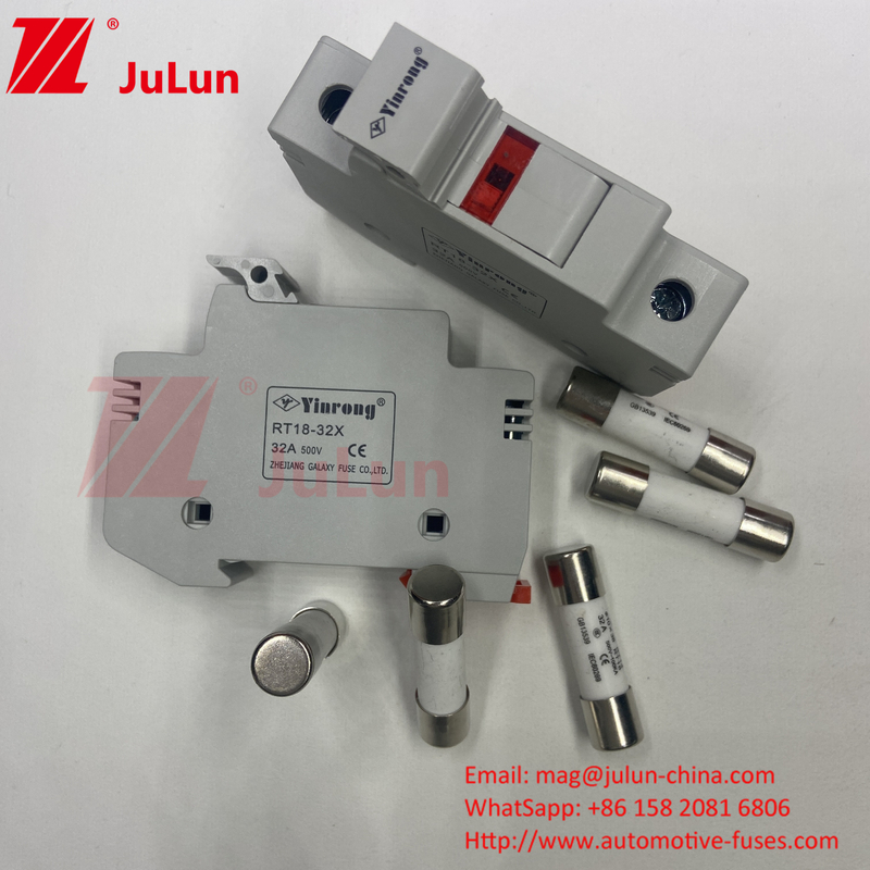 Fusiles fotovoltaicos de elementos de plata para el soporte de fusibles de guía estándar IEC60269.6