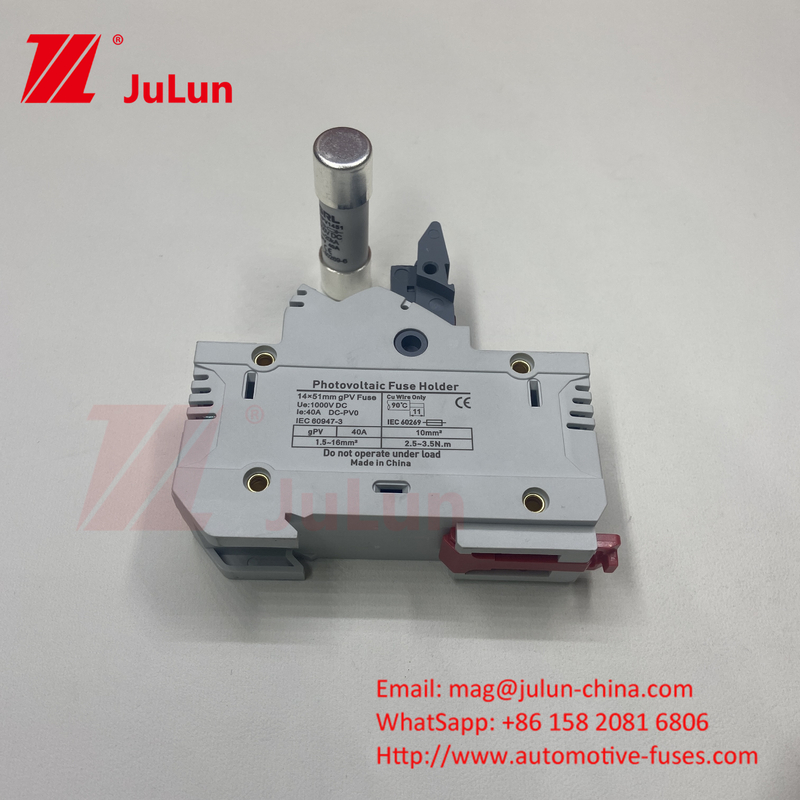 1000VDC Fuso fotovoltaico solar Din Rail Fuso de globo 10x38mm RT18-32 Fuso de conexión AC