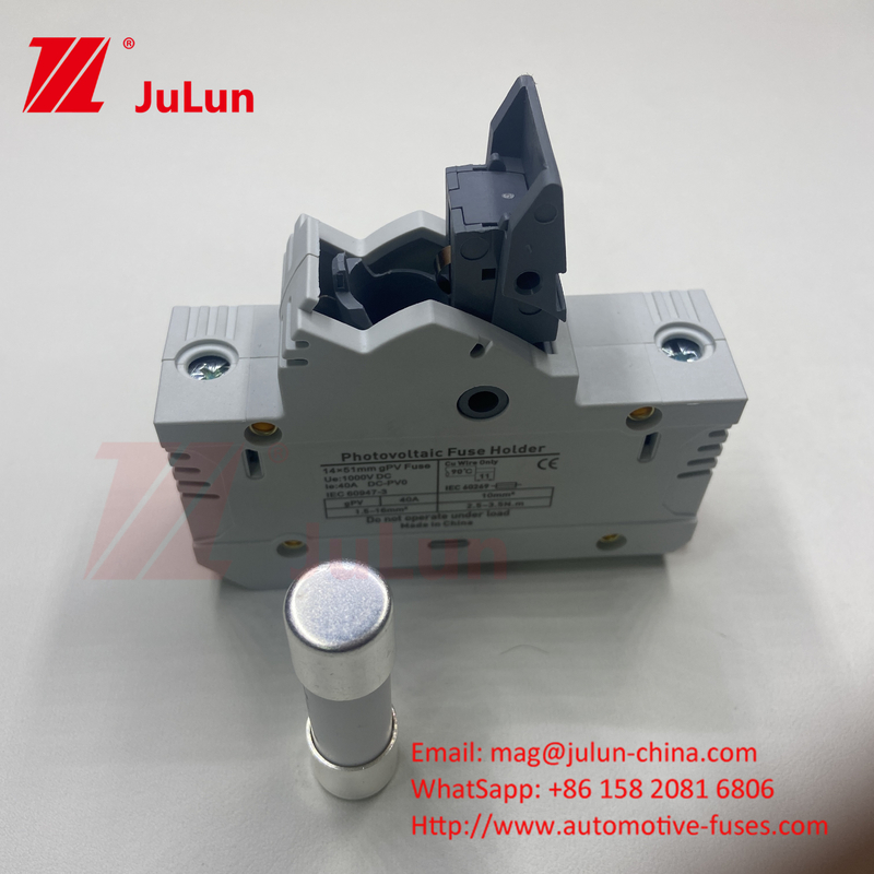 1000V 1500V 500V Fuso fotovoltaico solar 14x51mm Portador de fusible RT18W-32 22*58mm 1000DV fotovoltaico