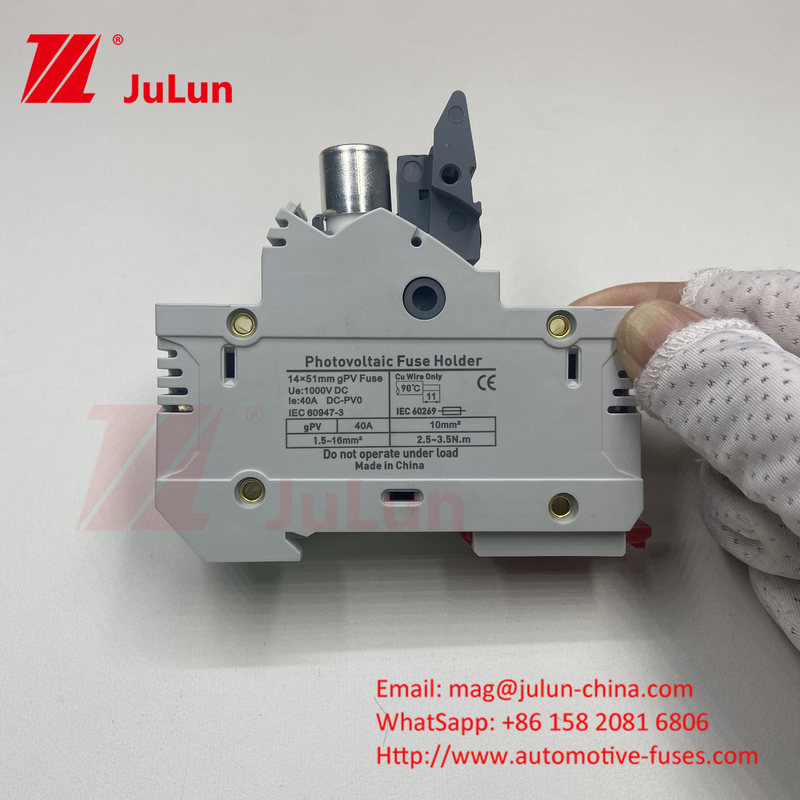 Inversor fotovoltaico solar Panel solar Fuse térmico AC RT18-125 Fusible 10x38 6A aislador Italweber