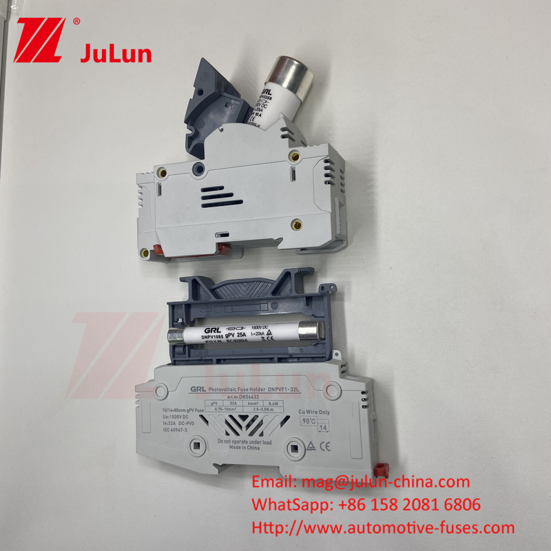 Fusiles fotovoltaicos solares con material de elemento de fusible de cobre RO17 soplo rápido Cerámica DIN Rail Moun 22x58MM Fusiles Italweber 500V