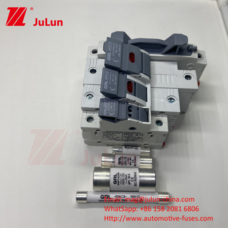 10*38mm gPV 1000VDC 32A FUSE Din Guía de soporte de fusibles para una instalación fácil y segura
