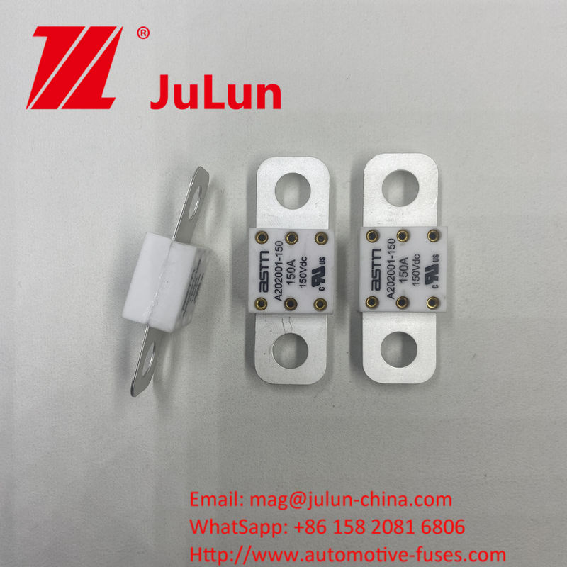 Fusiles cerámicos para automóviles ASTM A202001-200A 150VDC para el sistema de tracción de vehículos eléctricos Material de plata 20KA Capacidad de rotura 16-20KA 400A 500A