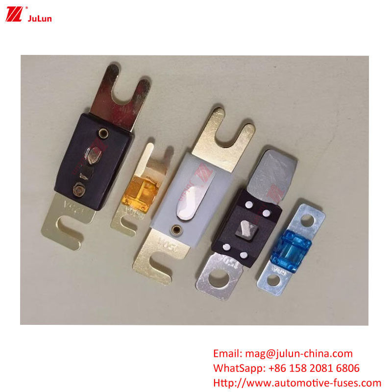 Accesorios de protección de circuitos electrónicos para automóviles para fusibles/sillones de corriente nominal 50A-500A Materiales de cobre/baquelita/cerámica