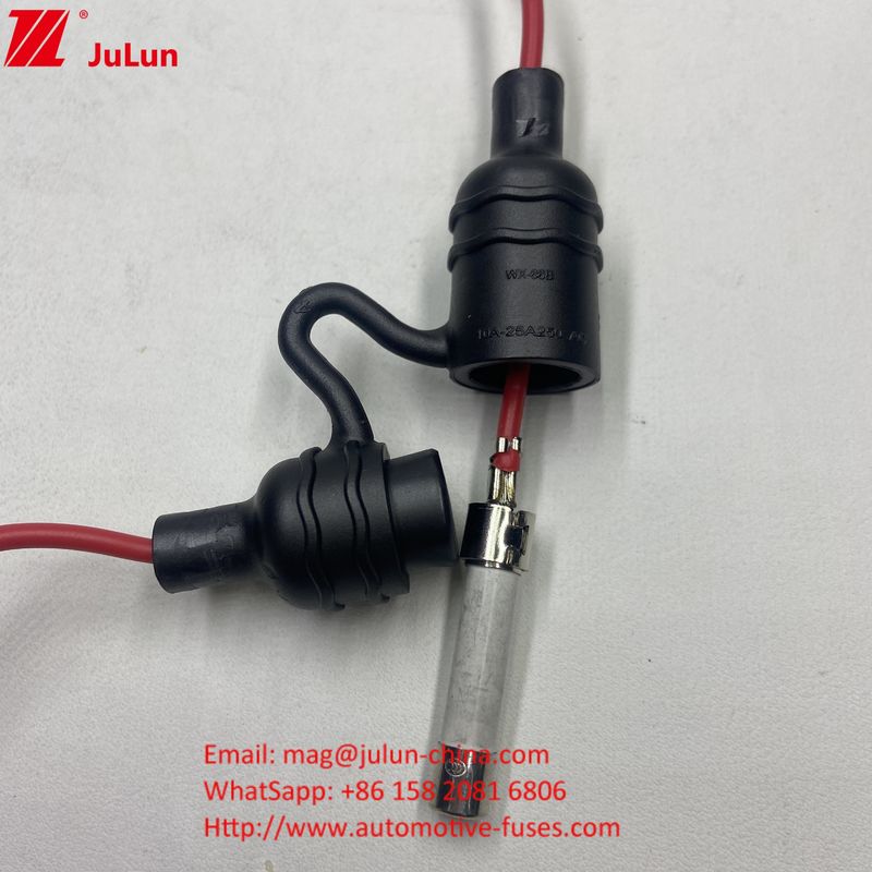 Con cable de alambre UL IP68 impermeable portafusibles en línea Componentes de fusibles para fusibles cerámicos de vidrio de 5 * 20 6 * 32 mm