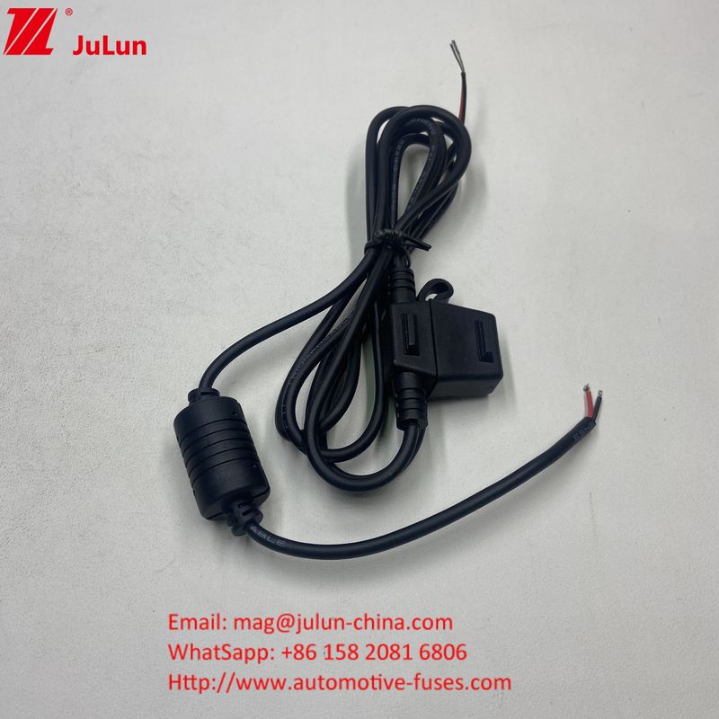 el fusible 50A maxi corriente nominal rojo 10AWG alambre 280mm longitud total en línea soporte de fusible