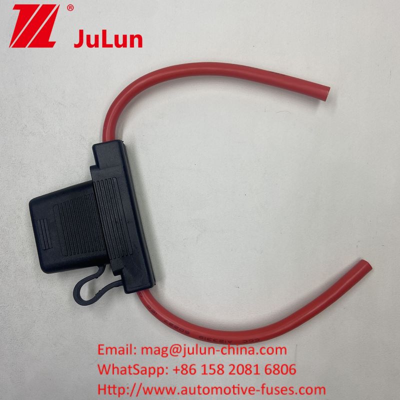 ATC/ATO Sustentador de fusibles en línea personalizado 14AWG 16AWG 18AWG 20AWG Arnés de cableado 80AMP Blade Fuse Sustentador de fusibles para automóviles