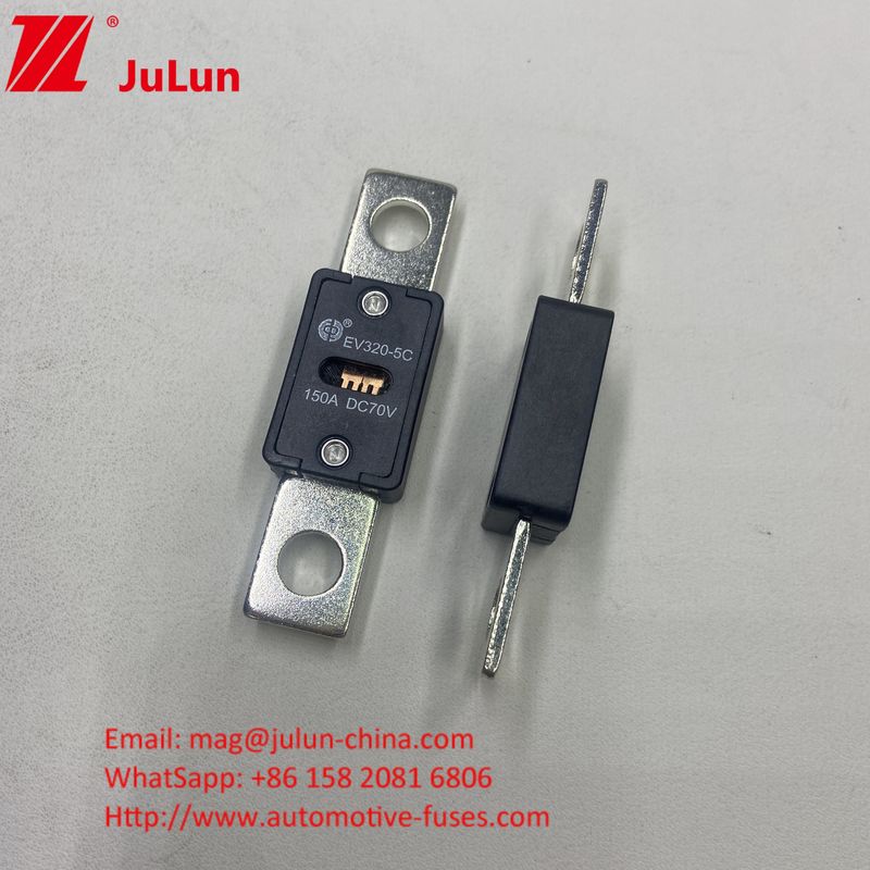 Distancia de agujero de 51 mm EV320-5X 125A 70VDC Fusiles cerámicos para automóviles con certificación GB/T31465.5-2015 y voltaje nominal de 70VDC