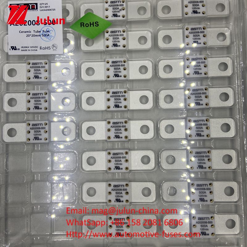 20KA Rompiendo A202008 ASTM 125V 150A Capacidad Cerámica de los fusibles para automóviles Montado de tornillo para seguridad y confiabilidad de los fusibles para automóviles