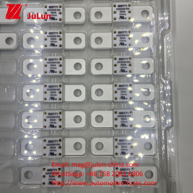 A202008 ASTM 350A 125VDC Fusiles cerámicos para automóviles Características eléctricas 1.0En 4 horas 3.0En 10s Máximo Tamaño pequeño para protección contra cortocircuito