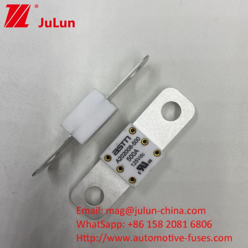 Ev Fuse cerámico A202008 250A 125VDC Adaptador de cargador Compatible para camiones de automóviles A202008 125VDC 100A 125A 150A 200A 250A 300A 400A 500A
