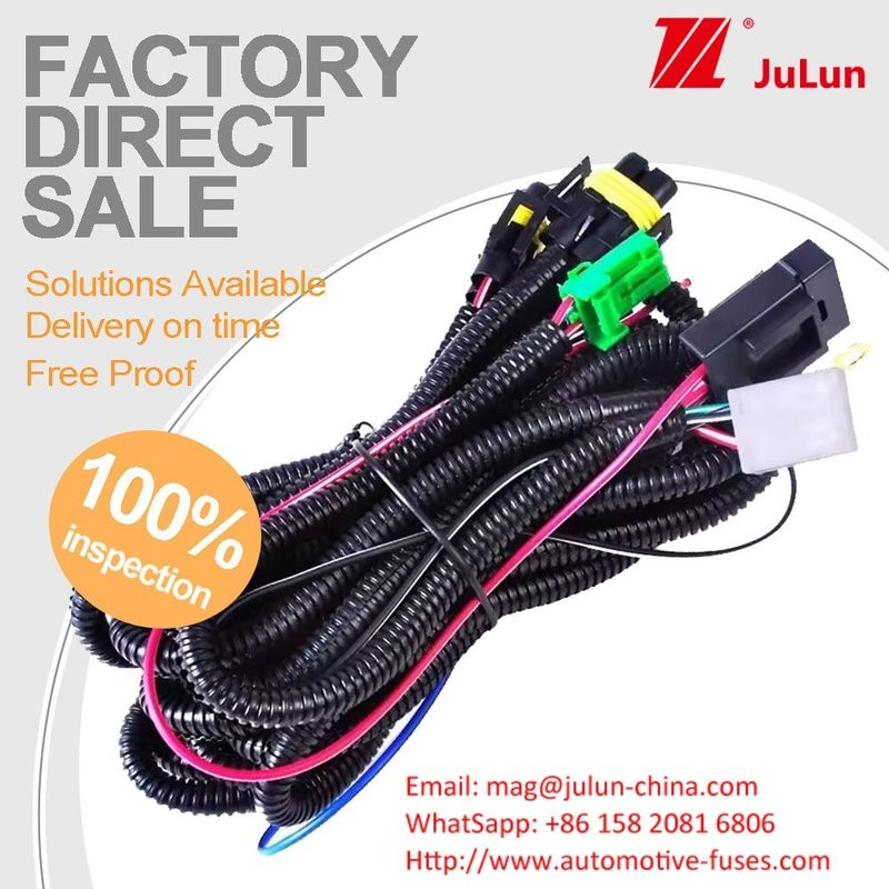 Lámparas de niebla relé de fusible Kit de ensamblaje de interruptores de caucho Cables aislados de caucho Automotriz 9006 LED Light Bar Cables Harness con DRL para automóviles