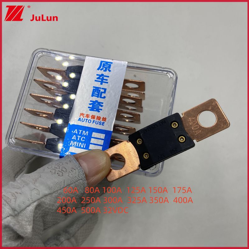 400A 32V Mega Fuse Bolt Down Auto Fuse Audio Holder 0298040.ZX Fuse para vehículos 60A 80A 100A 125A 150A 200A 250A 300A 400A 450A 500A Tipo de terminal 32VDC