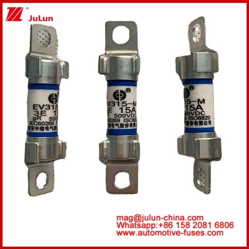EV315-M 15A 500VDC GR tubo cerámico circuito de fusibles tubulares para automóviles Protección confiabilidad ambiental Conforme a la norma ISO8820