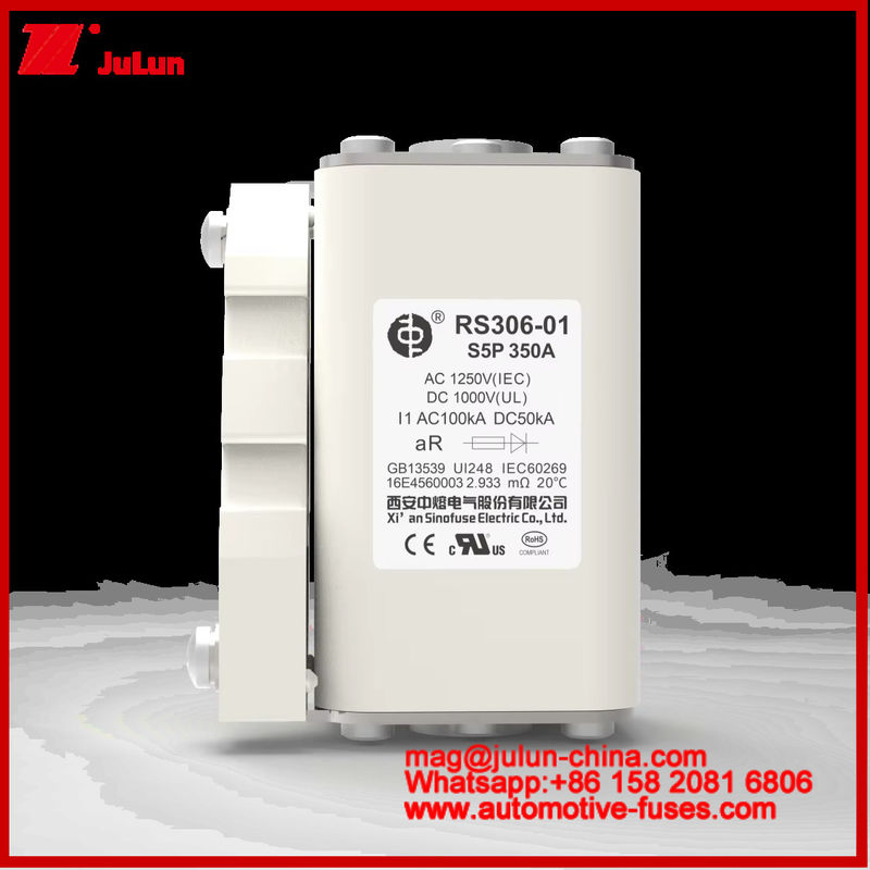 RS306-01-S5P 350A AC1250V DC1000V 50KA Fusiles carémicos cuadrados de alta corriente nominal Protección de cortocircuito Capacidad de ruptura