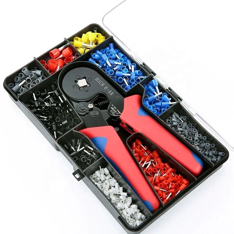 Conveniente versátil Mini Cables Ferrule Terminal Tubular Crimping Plier Kit 1200pcs Eléctrico del hogar aislado