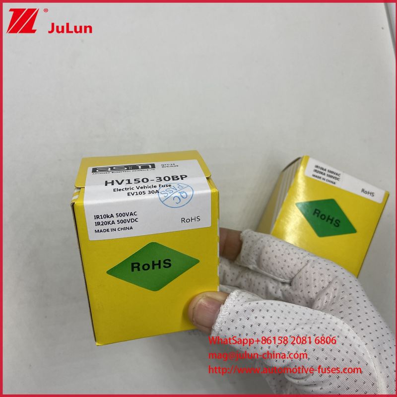HV150 FUSE 32BP 30A DC500V Volante Tubular Cargador de batería de vehículos eléctricos con capacidad de interrupción DC500V/20KA