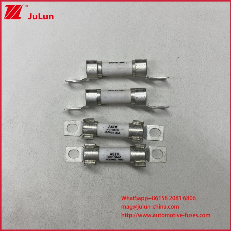 Vehículos Eléctricos HEV Tensión Nominal / Capacidad de Interrupción DC500V/20KA ASTM HV150 30A 20A DC500V 20KA Fusible Bolt con Protección