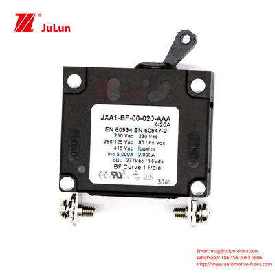 Protector de sobrecarga de corriente marina de 20A, interruptor de reseteo de corriente marina de 20A, interruptor de circuito acústico de tipo cabrestante de 40A AC DC