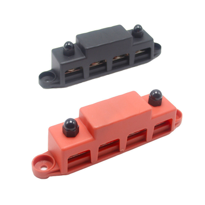 Red&Black Set M8 300A Bus Bar 4 Studs Bloque de terminal de distribución de energía con alambre de fusible de 300A para yate RV