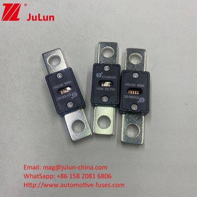 150A 70VDC EV320-5X Fusiles cerámicos para automóviles Arena de cuarzo Características eléctricas 1,0 en 4 horas 3,0 en 10 segundos máximo