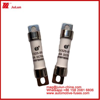 Fusiles tubulares EV325-5FL 40A 750VDC para vehículos eléctricos con 15 * 51mm instalación de rayo ligero y constante de tiempo 2 ± 0.5ms