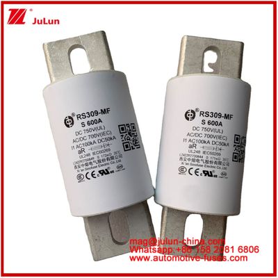 RS309-MF S 600A 750VDC Carretera Tubular Cerámica Automotriz Dispositivos y Equipo 50KA Almacenamiento de energía y sistemas de energía Controladores de conversión de frecuencia FUSOS Cargadores Vehículo eléctrico