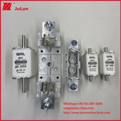 NT000 FUSO AR de alta resistencia 500V/690V Fuso de enlace de fusión de porcelana cerámica nominal 80A Conexión de cobre de baja tensión Fusos NH000